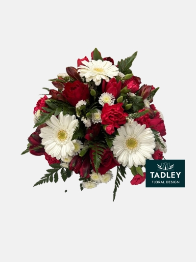 Traditional Mixed Posy Bowl Red & White