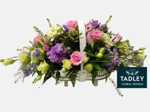 Basket Of Pastel Flowers