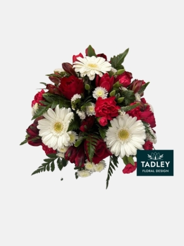 Traditional Mixed Posy Bowl Red & White